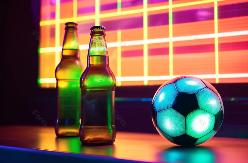 华丽都市夜生活夜市啤酒和足球,高清,摄影图,摄影图片,图片大全,摄影图免费下载